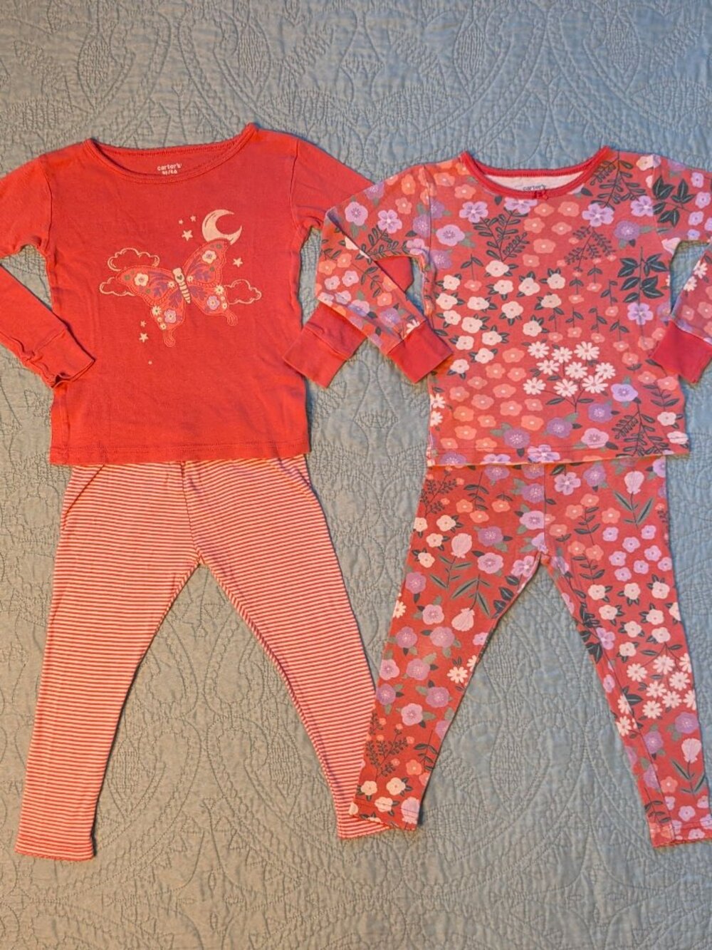 Carter Butterfly Floral Pajamas Sets Toddler Size 3T